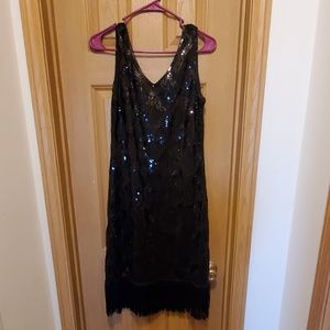 black flapper dress